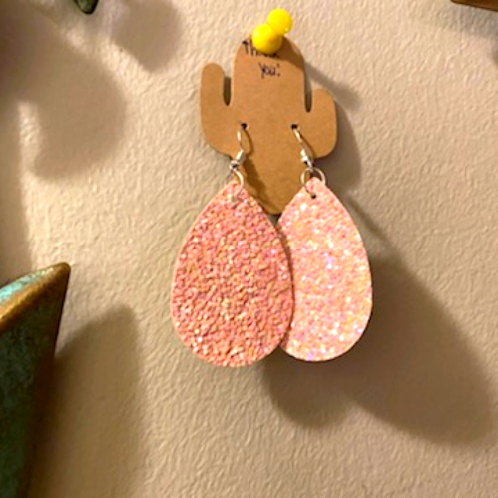 Leather faux earrings